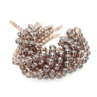 Smoky Quartz Round Faceted Quartz Beads by Strand