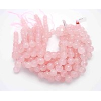 Rose Quartz Round Faceted Quartz Beads by Strand