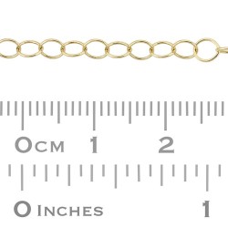 18K Gold 3.5mm Yellow Thin Round Cable Chain