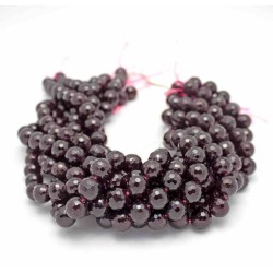 12mm/40cm Garnet 128 Facet Round Beads (A Quality) 