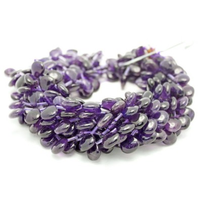 Pear Faceted 13x13mm Amethyst Beads by Strand