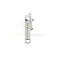 3mm 14K Gold White Barrel Clasp with Safety Lock