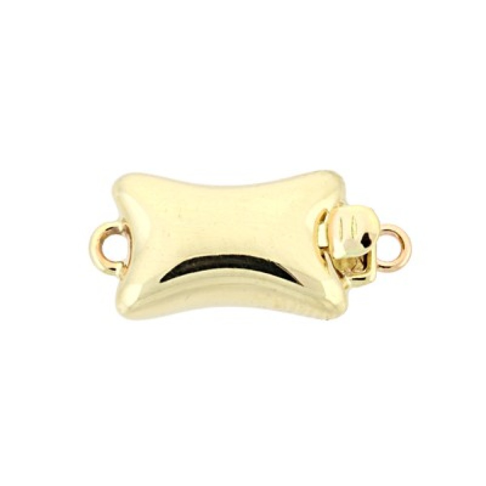 Yellow 14K Gold Smooth Pillow Shaped Bead Clasp