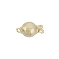 14K Gold Yellow Smooth Round Ball Clasp with No Stones