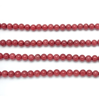 8mm Dyed Red Jade Smooth Round Beads