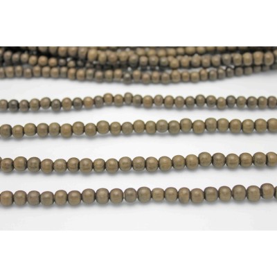 Natural Grey Wood Round 6mm Wood Beads by Strand