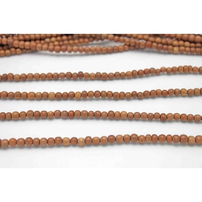 Rose Wood Round 4-5mm Wood Beads by Strand