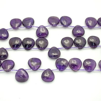 Pear Faceted 13x13mm Amethyst Beads by Strand
