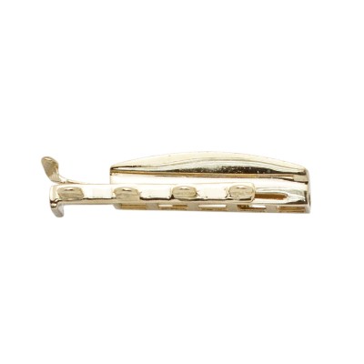 4 Row Yellow 14K Gold Matte Finish Multi Row X-Pattern Bar Clasp with Diamond Accents