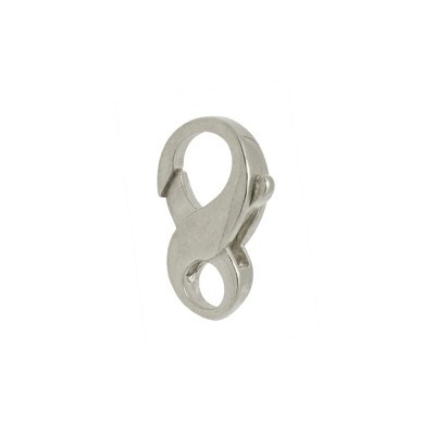 Sterling Silver White 8x5mm Figure-8 Infinity Trigger Lobster Clasp