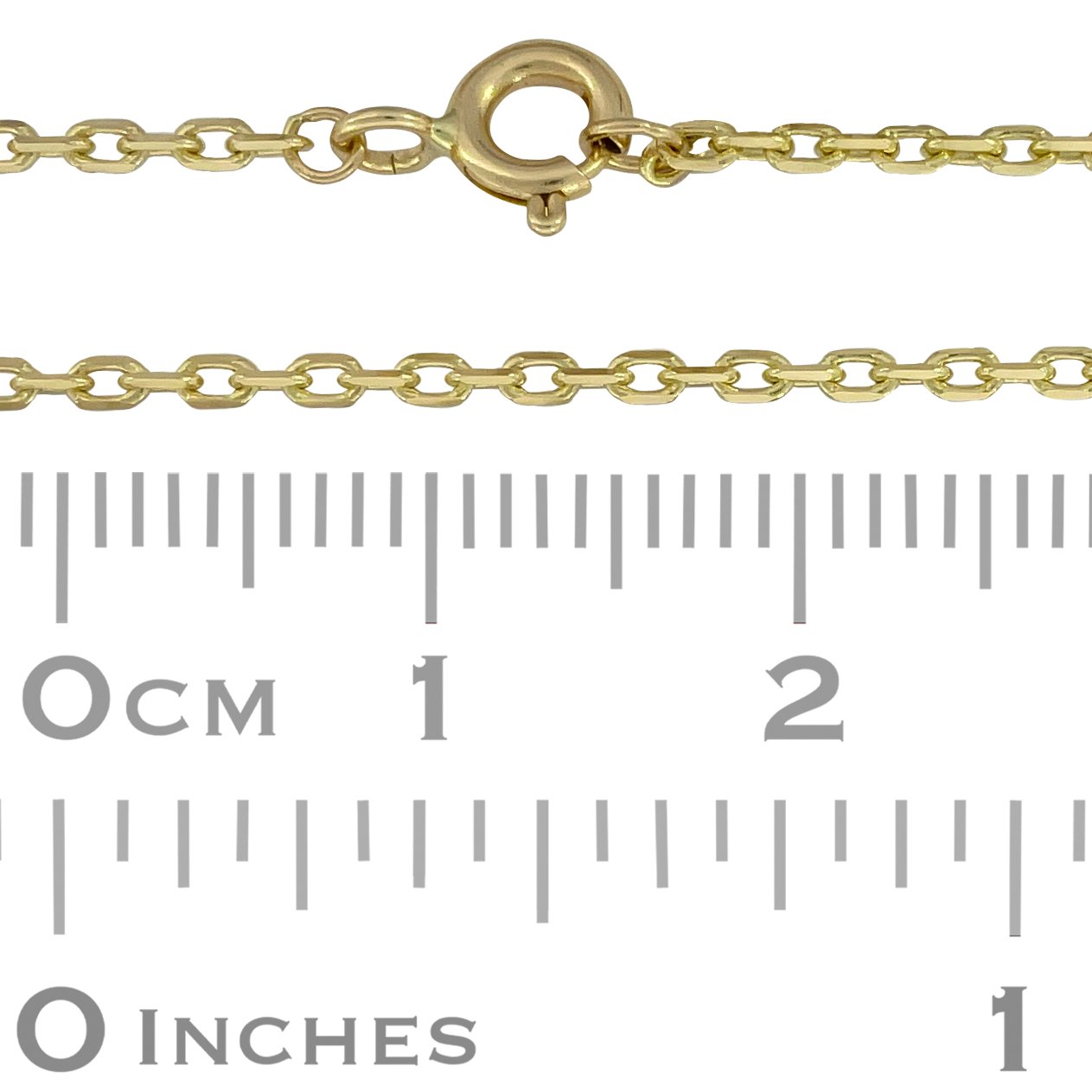 1.4mm 14K Yellow Gold Double Diamond Cut Drawn Cable Chain by Foot